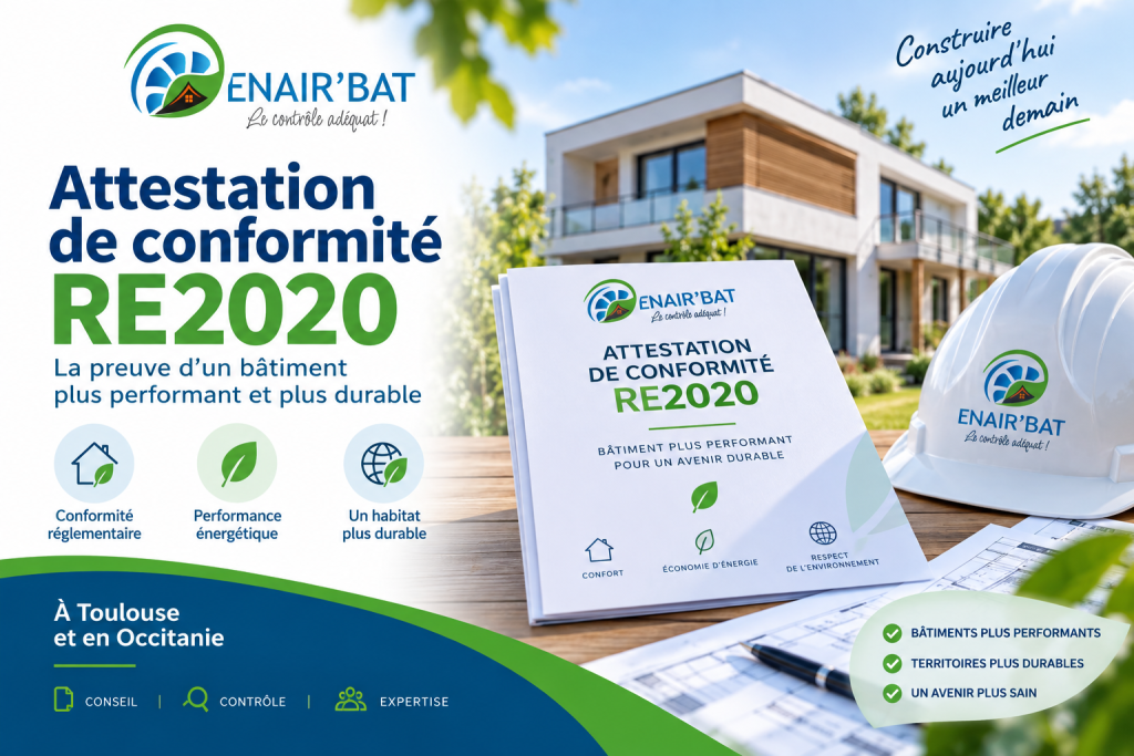 Attestation de conformité RE2020 à Toulouse – ENAIR’BAT